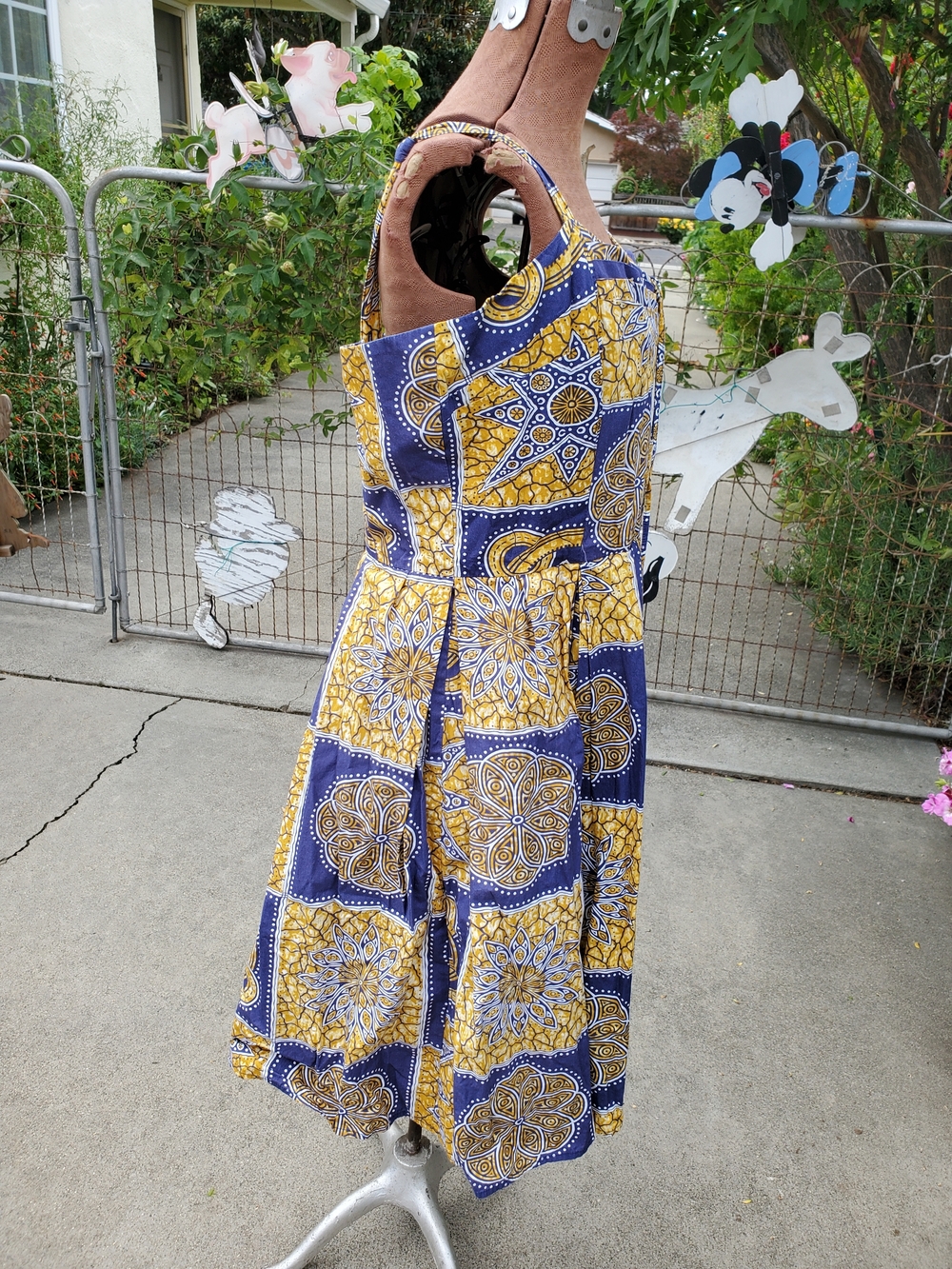 Trashy Diva Blue and Yellow Patterned Midi Dress - Picture 5 of 6